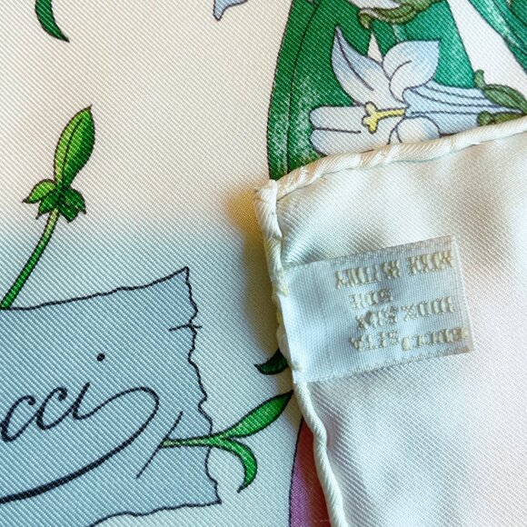 NWOT Vintage Gucci Floral Silk Scarf by V. Accornero - Picture 8 of 14